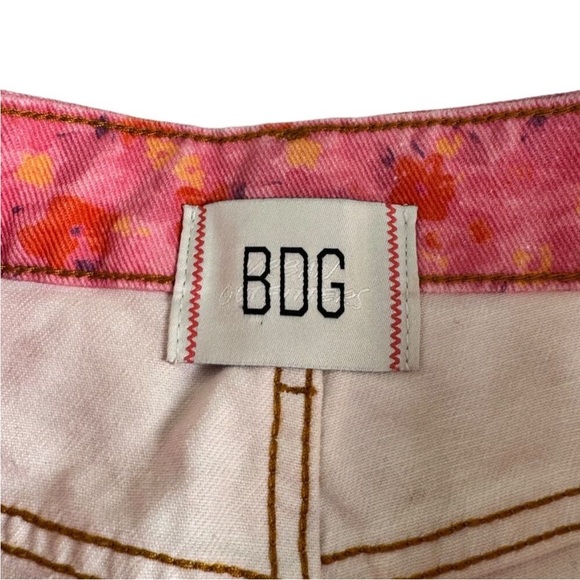 BDG Pink and Red Floral High-Rise Flare Jeans NWT - Picture 7 of 8